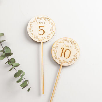 Simple Elegance Engraved Wreath Table Number Signs, 3 of 3
