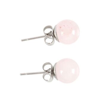 Rose Quartz Crystal Earrings For Unconditional Love, 3 of 3