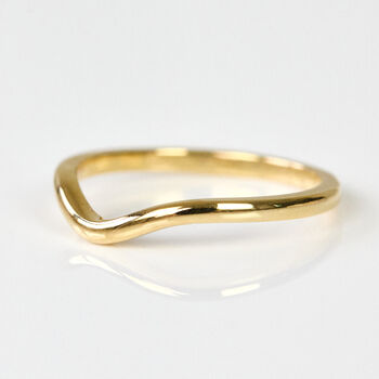 Yellow Gold Curved Wedding Band, 2 of 4