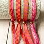 Set Of Four Festival Ribbon Bracelets, Orange/Pink, thumbnail 4 of 5