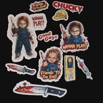 Horror Doll Edible Cake Toppers – 12pc Precut Floss Top, 3 of 5