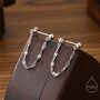 Sterling Silver Sparkle Chain Stud Earrings, thumbnail 1 of 11
