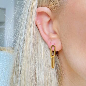 Paperclip Link Drop Earrings, 2 of 5