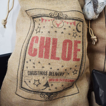 Personalised Stars Christmas Sack In S, M, L Or Xl, 2 of 2