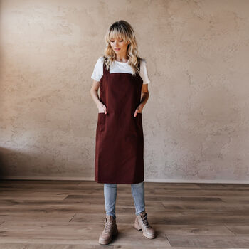 Personalised Cotton Pinafore Apron For Women, 10 of 12