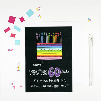 Adult Rainbow Cake Milestone Birthday Cards, 8 of 9