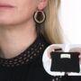 Black Gold Plated Earrings With Signature Pouch, thumbnail 1 of 4