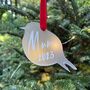 Personalised Robin Acrylic Christmas Bauble, thumbnail 4 of 7