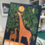 Giraffe And Baby Art Print Poster, thumbnail 1 of 6