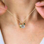 Birthstone Family Cluster Necklace, thumbnail 1 of 9