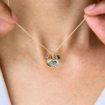 Birthstone Family Cluster Necklace, 3 of 9