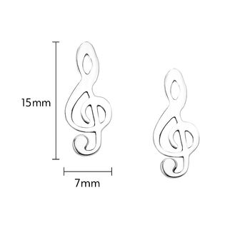 Sterling Silver Music Note Earrings, 7 of 8