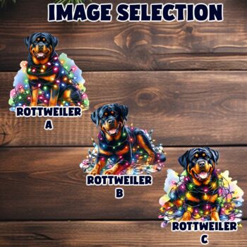 Personalised Rottweiler In Christmas Lights, 3 of 10