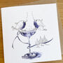 Inky Blue Christmas Robin Cards Set Of Five, thumbnail 5 of 6