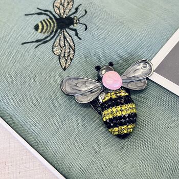 Glitter Bee Scarf And Sparkle Bee Brooch Set, 3 of 6