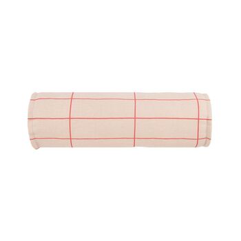Vibes Cylinder Cushion Pink Red Grid, 2 of 3