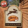 The Fox And Hare. Personalised Bar Sign, thumbnail 1 of 8