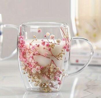 Dried Flower Double Walled Glass Mug, 2 of 4