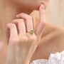 Sterling Silver Natural One Carat Peridot Oval Ring, thumbnail 6 of 12