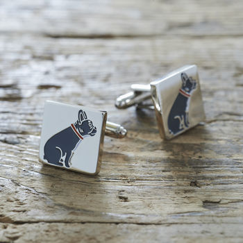 Daddy And Me French Bulldog Cufflinks And Tag Set, 2 of 8