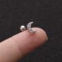 Dainty Silver Cartilage Screwback Earrings For Her, thumbnail 2 of 5