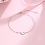 Sterling Silver Extra Tiny Crescent Moon Bracelet, thumbnail 1 of 11