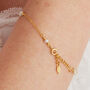 Gold Plated Silver And Pearl Friendship Chain Bracelet, thumbnail 2 of 9