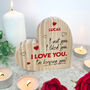 Personalised 'I'm Keeping You!' Wooden Freestanding Heart, thumbnail 1 of 5