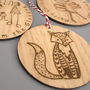 Personalised Wooden Bauble With Your Drawing Engraved, thumbnail 3 of 7