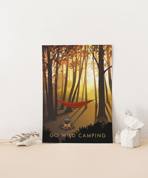 Go Wild Camping Travel Poster Art Print, 3 of 8