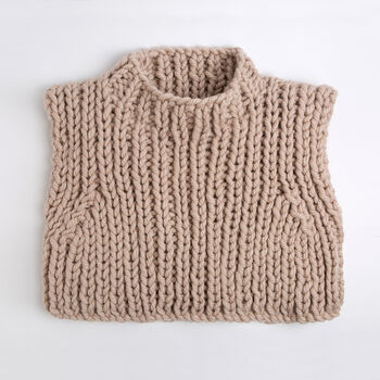 Ribbed Sweater Vest Easy Knitting Kit, 3 of 10