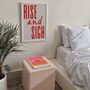 Rise And Sigh Funny Bedroom Print, thumbnail 3 of 3