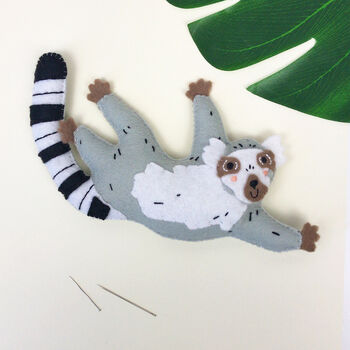 Ronnie The Ringtailed Lemur Felt Sewing Kit, 2 of 12