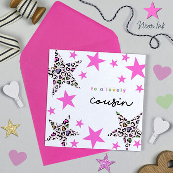 Leopard Love Stars Birthday Card, 3 of 9