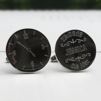 Personalised Newborn Baby Cufflinks For New Daddy, 3 of 3
