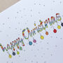 Personalised Rainbow Baubles Christmas Cards, thumbnail 2 of 4