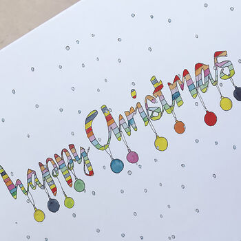 Personalised Rainbow Baubles Christmas Cards, 2 of 4