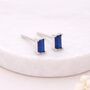 Sterling Silver Sapphire Baguette Stud Earrings – 6mm X 4mm, thumbnail 5 of 8