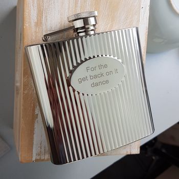 Personalised Ribbed Hip Flask, 2 of 7