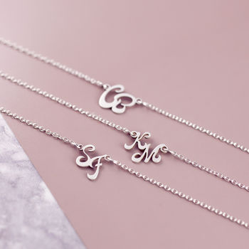 Couples Sterling Silver Initial Necklace, 5 of 11