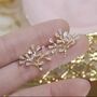 Monaco D’or Gold Baguette Snow Flake Charm Stud Earrings, thumbnail 3 of 3