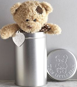 teddy bear in a tin