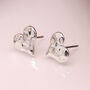 Silver Plated Hammered Heart Stud Earrings, thumbnail 2 of 7