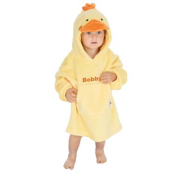 Personalised Gift Kids Novelty Duck Plush Hoodie Fleece, 5 of 5