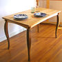 Solid Wood Dining Table With Hand Sculpted Legs, thumbnail 1 of 5