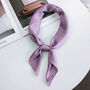 Purple Solid Silk Square Scarf, thumbnail 5 of 5