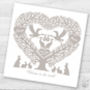 Personalised Stork Tree Heart New Baby Card, thumbnail 2 of 5