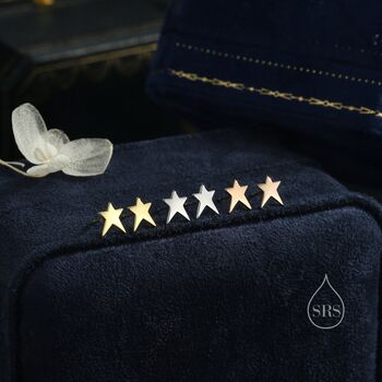 Tiny Shooting Star Stud Earrings In Sterling Silver, 2 of 11