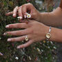 Handmade Sterling Silver Adjustable Ring Ceramic, Glass And Gold Crystal Pool, thumbnail 1 of 12