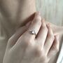 Sterling Silver Moonstone Star Ring, thumbnail 5 of 10